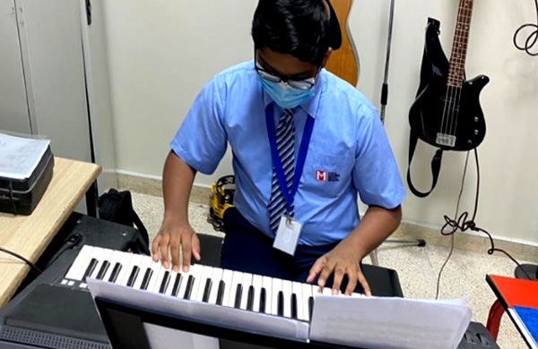 Music classroom at Doha Modern Indian School